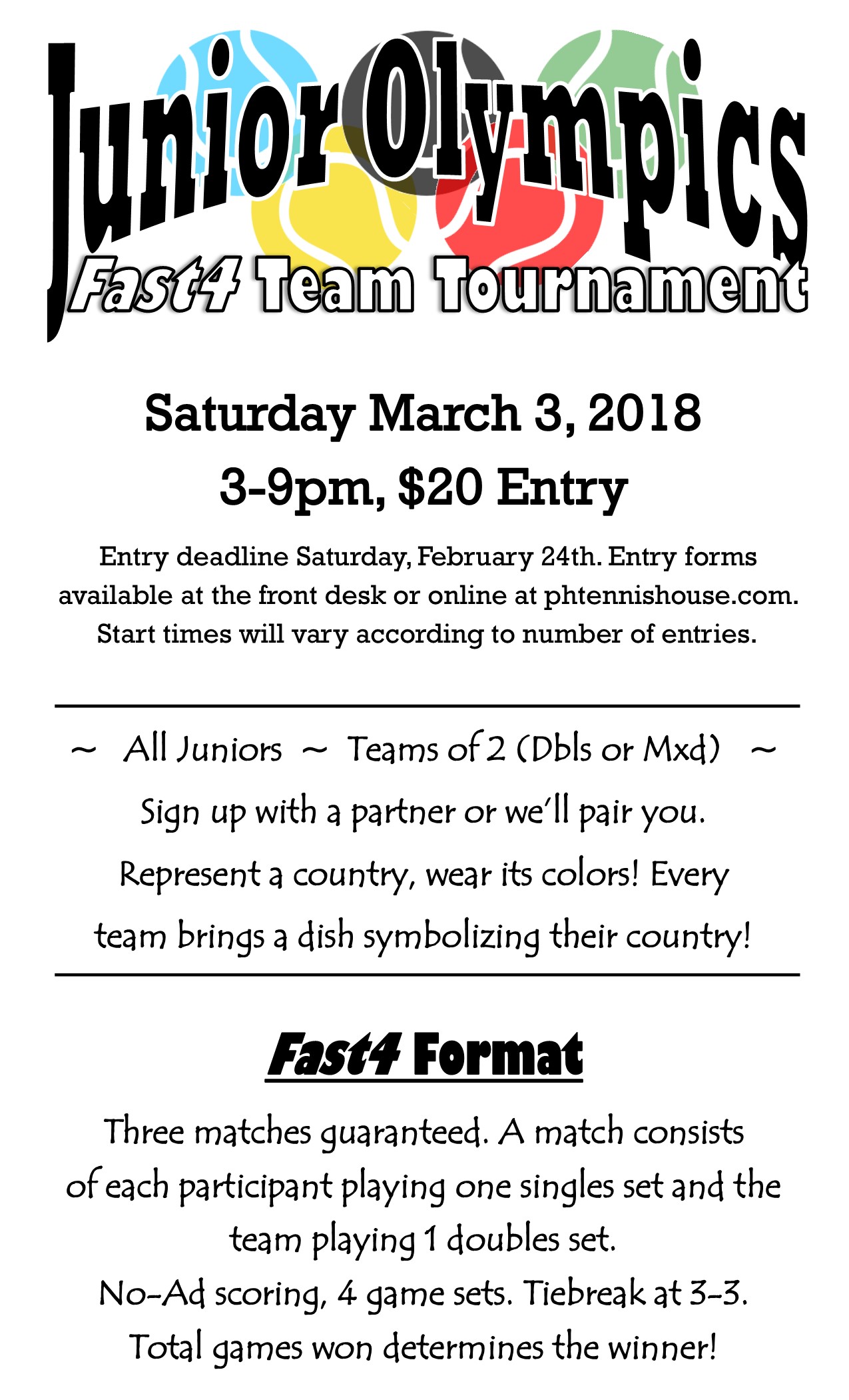 Junior Olympics Fast4 Team Tournament Port Huron Tennis House Port