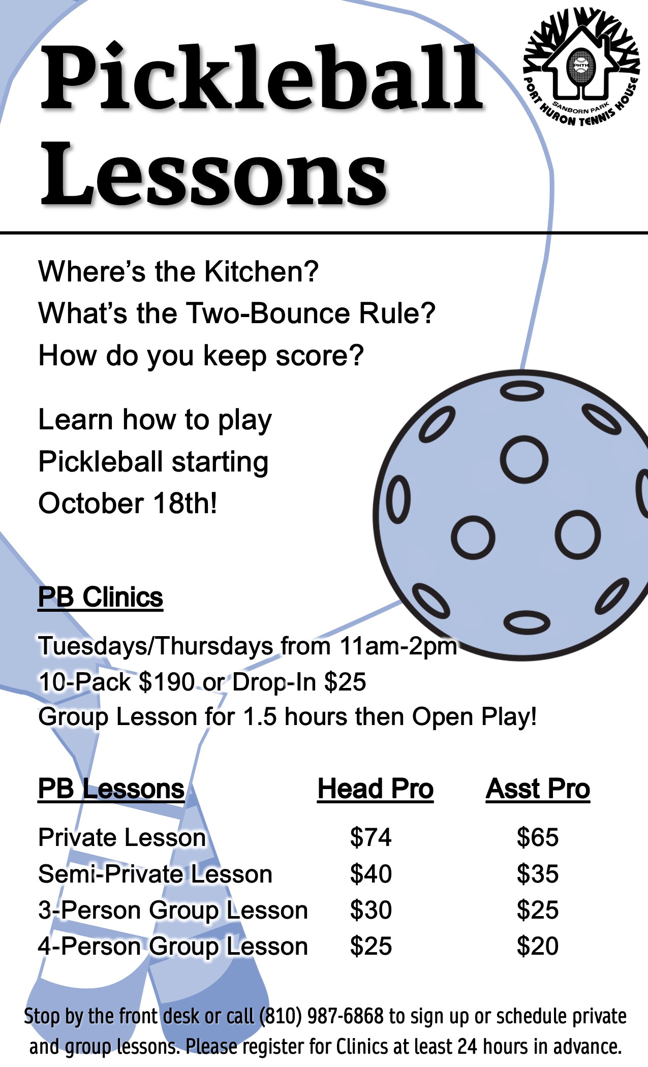 Pickleball Clinics & Lessons Port Huron Tennis House Port Huron and